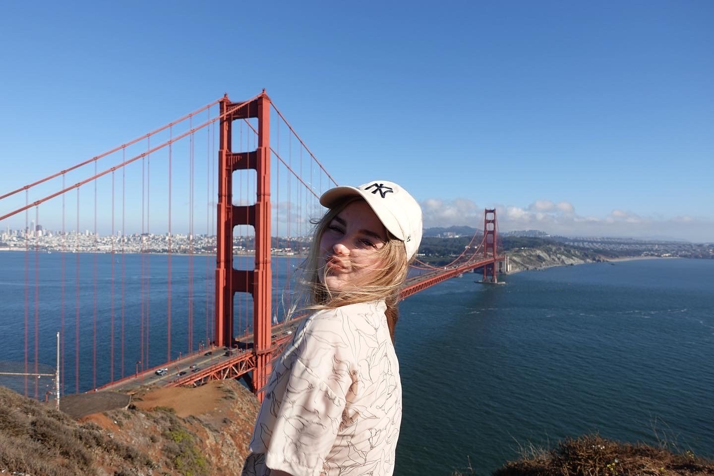 Diana Tiart at the Golden Gate Bridge, San Francisco